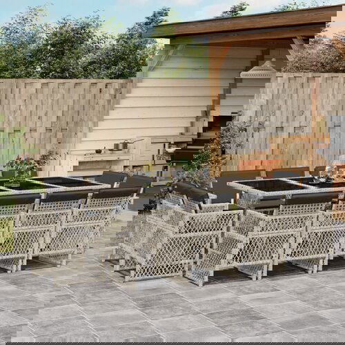 VidaXL 13-dijelni vrtni blagovaonski set s jastucima svijetlosivi Slike