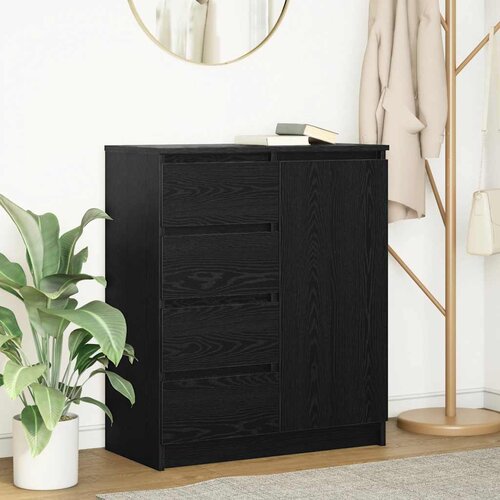 vidaXL Komoda s ladicama crni hrast 71x35x84 cm konstruirano drvo Cijene