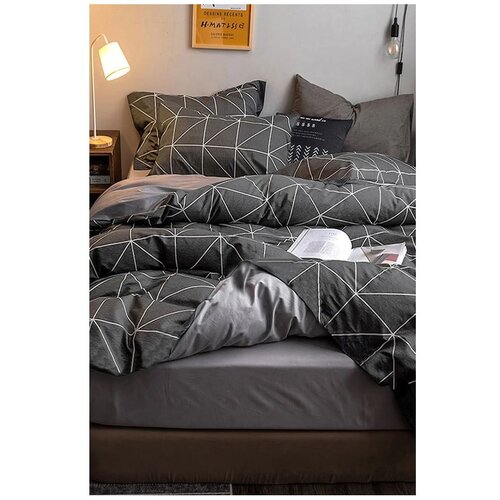 Mila Home Temno siva bombažna podaljšana posteljnina za zakonsko posteljo z rjuho 200x220 cm - Mila Home Cene