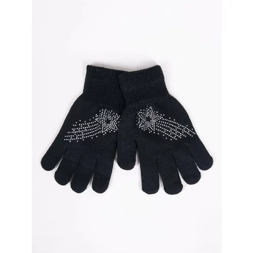 Yoclub Kids's Girls' Five-Finger Gloves With Jets RED-0216G-AA50-007