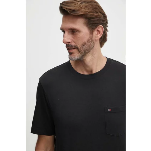 Tommy Hilfiger Pamučna majica za muškarce, boja: crna, bez uzorka, MW0MW36220