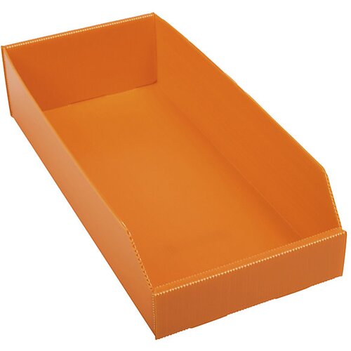  pregibna regalna posoda iz umetne mase, dxšxv 450 x 200 x 100 mm, oranžna, de 25 kosov Cene