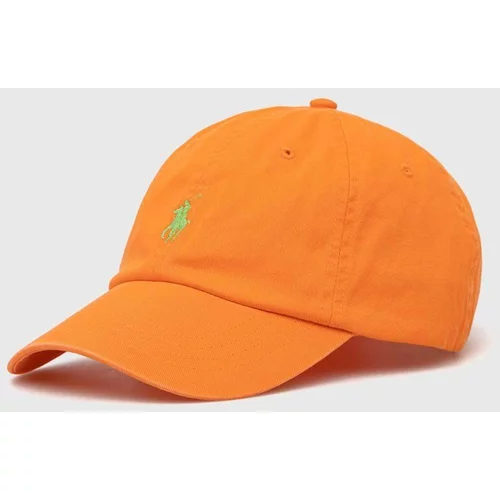 Polo Ralph Lauren Pamučna kapa sa šiltom boja: narančasta, s aplikacijom