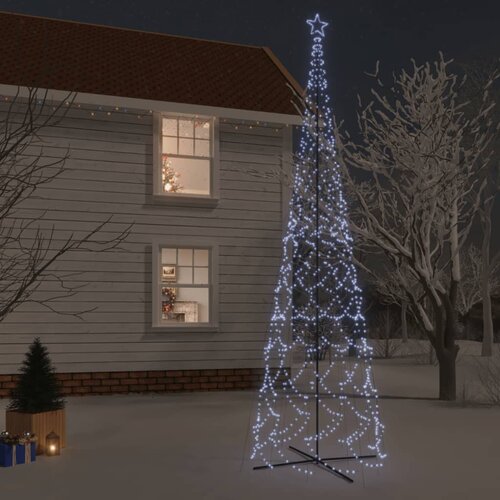 VidaXL Stožasto božićno drvce hladno bijelo 3000 LED žarulja 230x800cm Slike