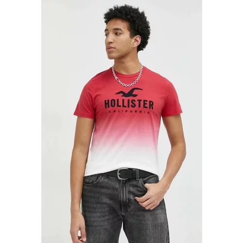 Hollister Co. Bombažna kratka majica rdeča barva