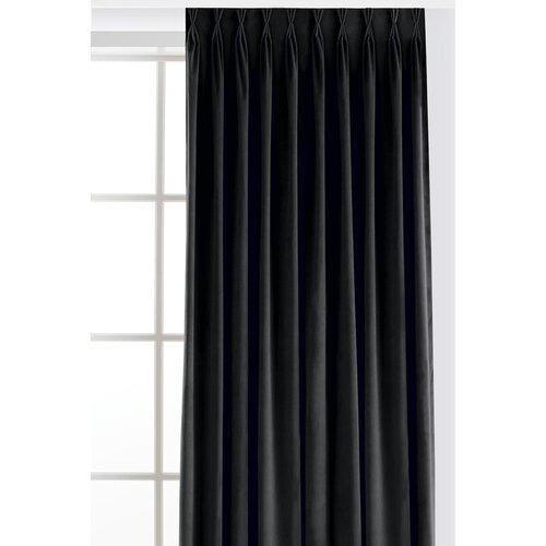 Filumi Črna žametna zavesa za delno zatemnitev 265x270 cm Velto &amp;ndash; Slike