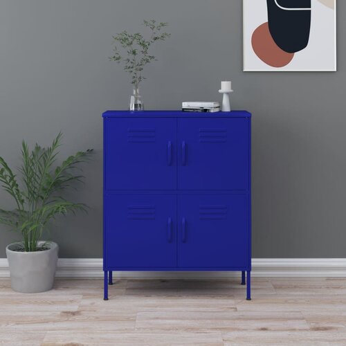 vidaXL Omara za shranjevanje mornarsko modra 80x35x101,5 cm jeklo Cene