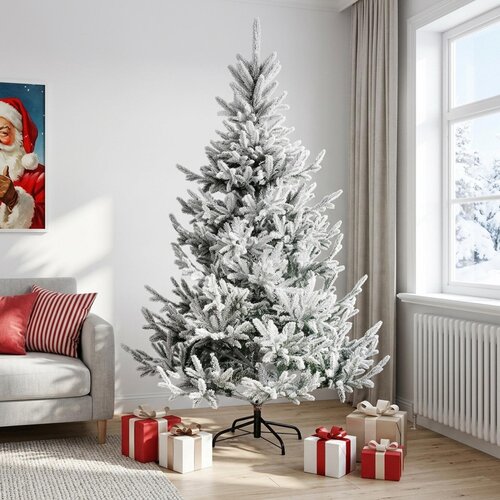  Umjetno božićno drvce s nogom 210 cm PVC i metal Slike