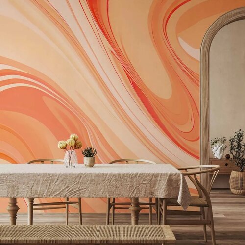 Foto tapeta - Peach Abstraction - Abstraction with Smoothly Transitioning Colors in Orange Tones 200x140 Slike
