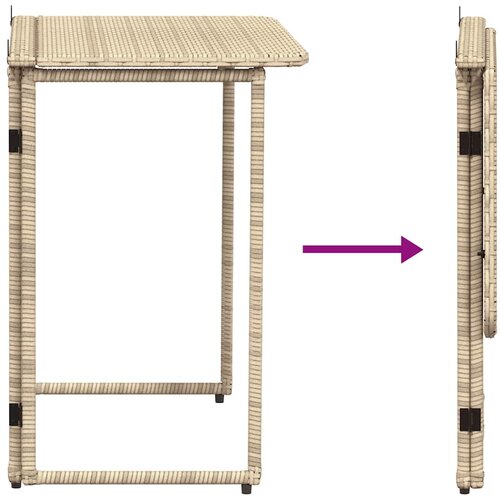  Sklopivi vrtni stol bež 90x51x75 cm poliratan Slike