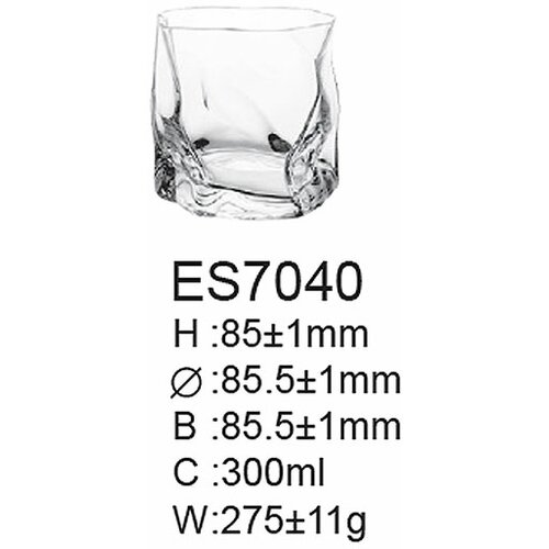  Staklena čaša za viski i žestoka pića 300 ml Twist 6/1 ES7040 Cene