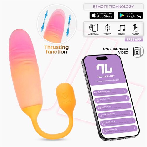 INTOYOU App Series NexEgg Motion Vibrating Egg with Thrusting App Orange-Pink Slike