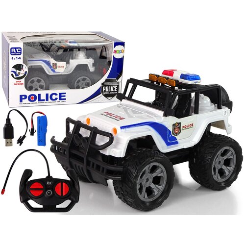  Auto na daljinsko upravljanje JEEP Police Patrol - bijeli Cene