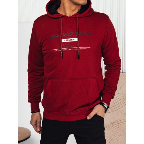 DStreet Bluza męska z nadrukiem bordowa Cene
