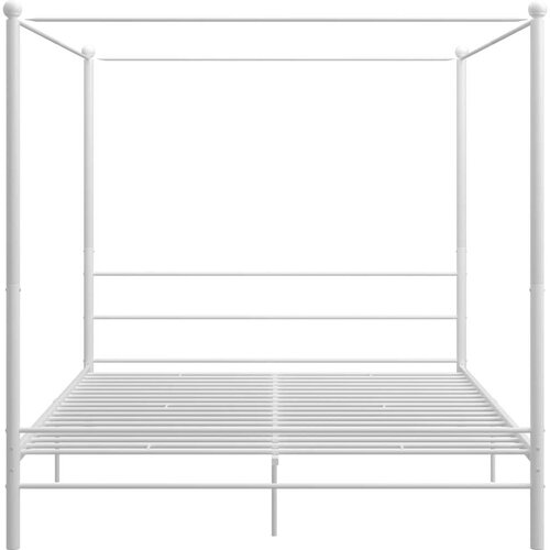  Okvir za krevet s nadstre&amp;scaron;nicom bijeli metalni 180 x 200 cm Slike