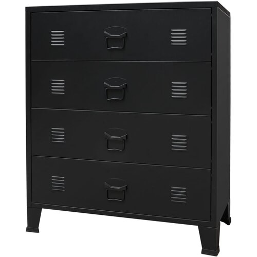vidaXL Predalnik kovinski industrijski stil 78x40x93 cm črn Cene