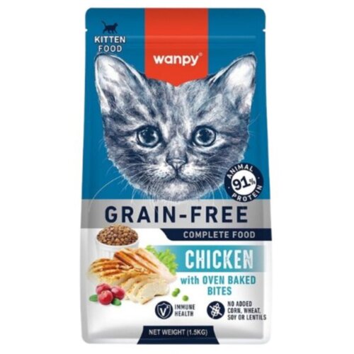WANPY Suva hrana za mačiće Grain Free, Piletina, 1,5kg Slike