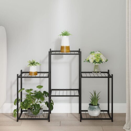 vidaXL Stalak za cvijeće 83 x 25 x 60 cm crni željezni Cijene