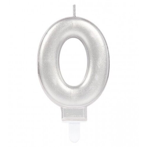 Amscan Svijeća rođendanska broj 0 siva 9903688 Slike