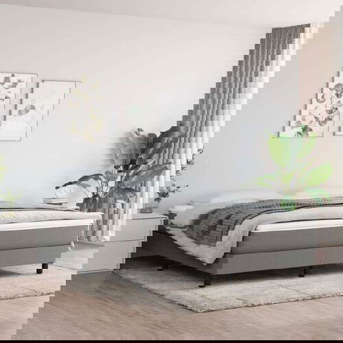  Kreveta s oprugama i madrac svjetlosivi 180x200cm tkanina Slike