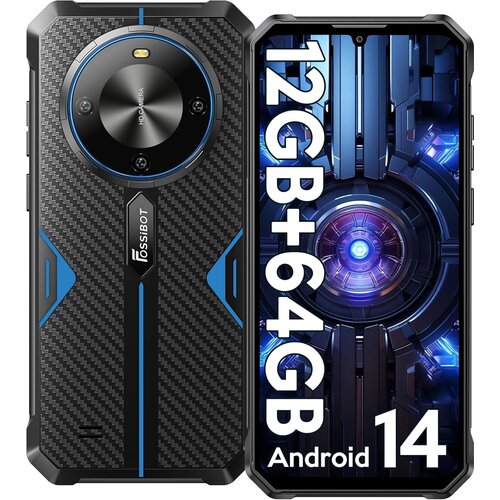 FOSSIBOT F105 12/64GB, modra pametni robustni telefon Android 14, 10300mAh, (21339771) Cene
