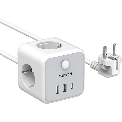 TESSAN Namizni razdelilec 301C (TS-301-C) 3 x vtičnica, 2x USB-A, 1x USB-C, (5000257214) Slike