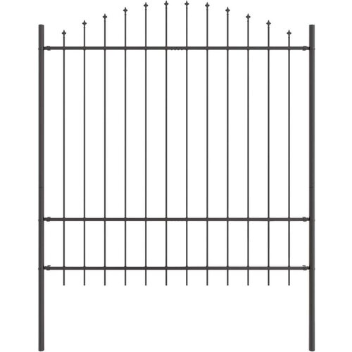 vidaXL Ograjni panel z omenjenim vrhom Komplet 5 Siva Cene