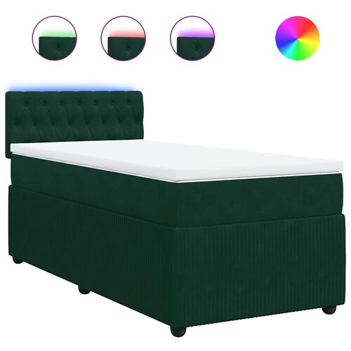 Box spring krevet s madracem tamnozeleni 100x200 cm bar&amp;scaron;unasti Slike