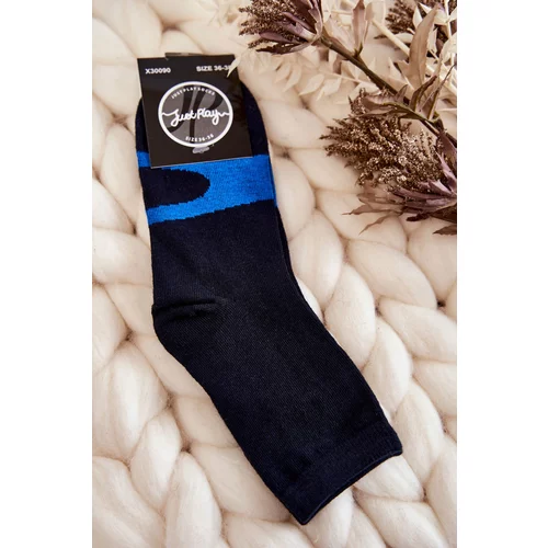 Kesi Women's Cotton Socks Blue Pattern Navy Blue