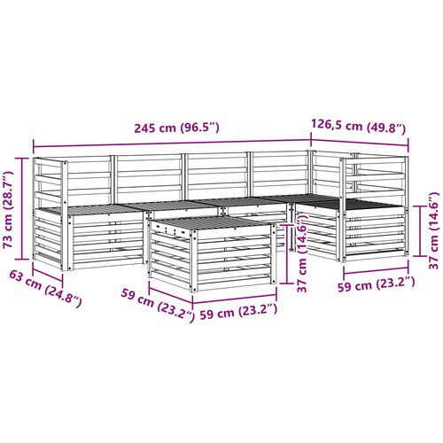  Set vanjskih sofa 6 kom. Bijela Čvrsto drvo akacije Slike
