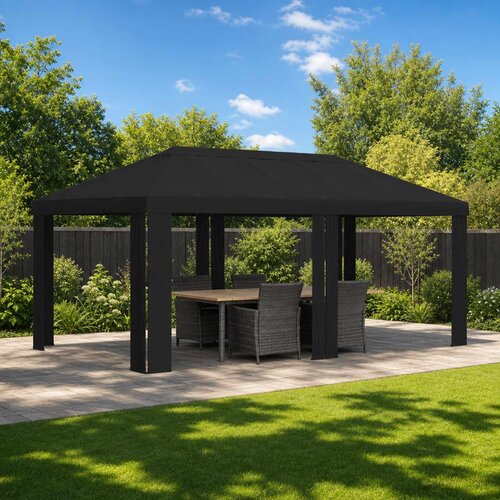 Gazebo Pokrivač 6 x 3 m Crna Poliester 190 gsm Cijene