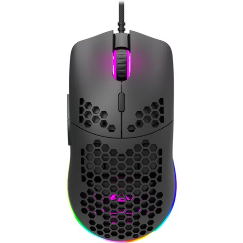 Canyon CANYON,Gaming Mouse with 7 programmable buttons, Pixart 3519 optical sensor, 4 levels of DPI and up to 4200, 5 million times key life, 1.65m Ultraweave cable, UPE feet and colorful RGB lights, Black, size:128.5x67x37.5mm, 105g Slike