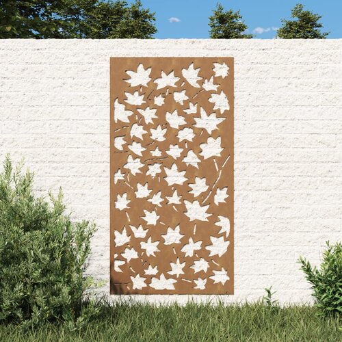 VidaXL Vrtna stenska dekoracija 105x55 cm corten jeklo javorjevi listi Slike