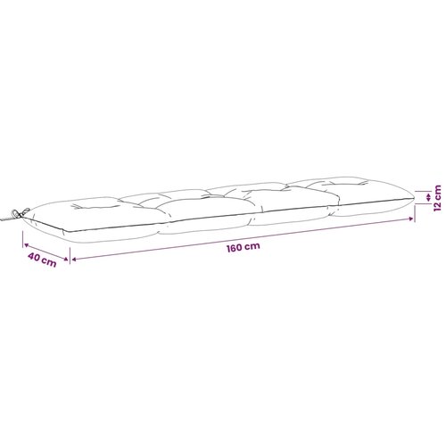  Jastučić za klupu VIANEN 100% poliester Krem 160 x 40 x 12 cm - Krem 160 x 40 x 12 cm Slike