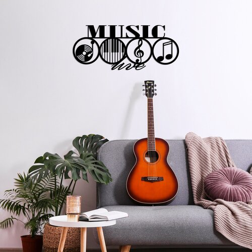 MUSIC- 467 black decorative metal wall accessory Slike