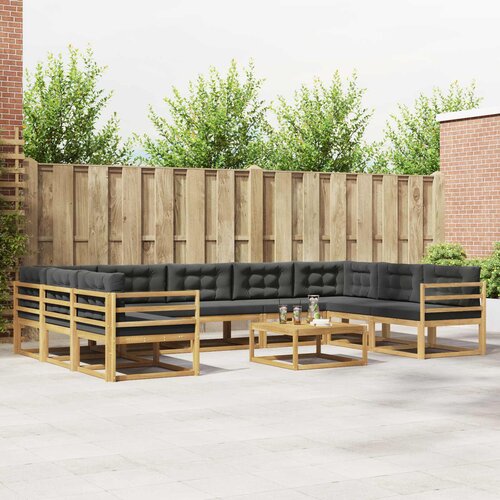  Set vanjskih sofa s jastukom 10 pcs Bijela i antracit Cene