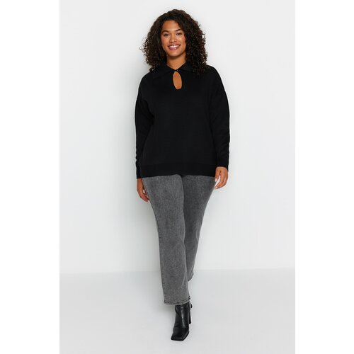 Trendyol Curve Plus Size Sweater - Black - Relaxed fit Slike