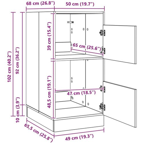  Ormar za pranje rublja s pohranom Sonoma 50 x 68 x 102 cm - sonoma hrast 102 cm Slike