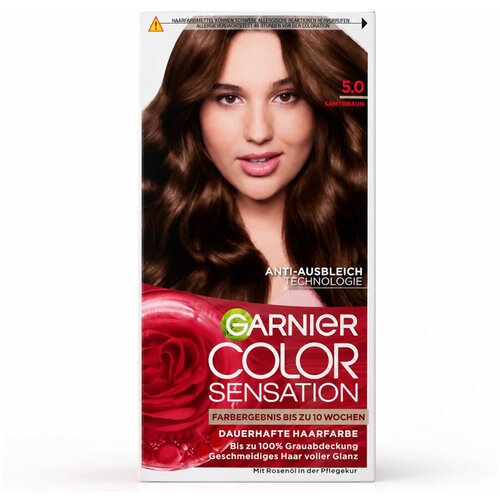 Garnier Barve za lase Coloration Permanente Color Sensation - 5.0 Brun Velour Črna Slike
