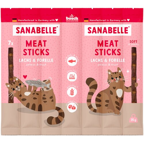 Sanabelle Meat Sticks - Losos i pastrva 35 g Slike