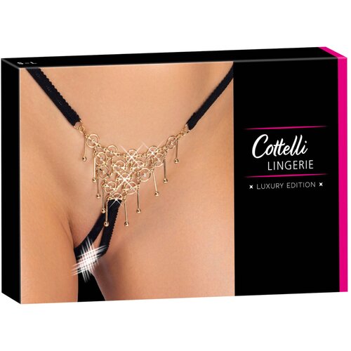 Cottelli otvorena string tanga s ukrasom - crna (S-L) Cijene