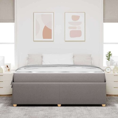  Okvir kreveta s madracem Sivo-smeđa 180 x 200 cm tkanina Slike