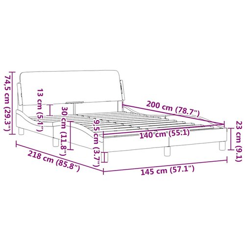  Okvir za krevet Dover tamnosmeđi 140 x 200 cm od tkanine Slike