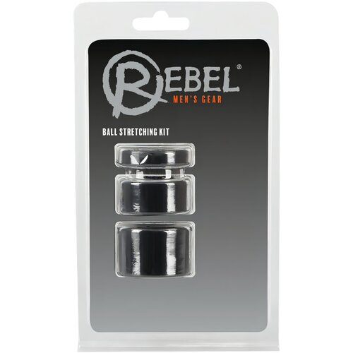 Rebel Ball - set za penis, skrotum i nosila - (crno) Slike