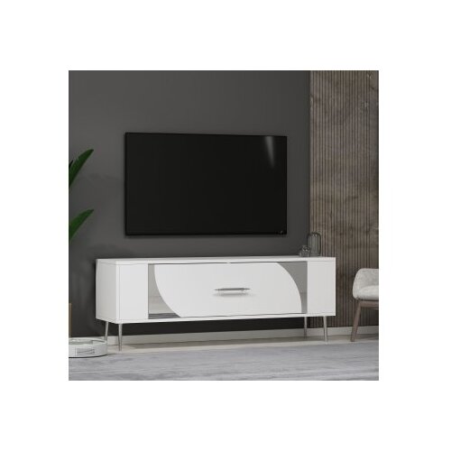 Hanah home tv polica Retrop2 white silver Cene