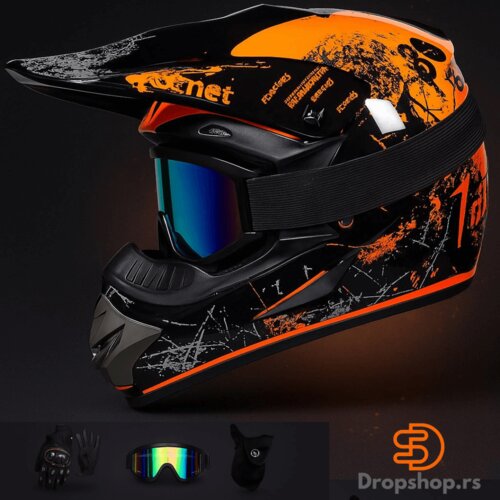 Prolinetech Cross/Enduro kaciga &ndash; PLT/HE-ORANGE (L) Cene