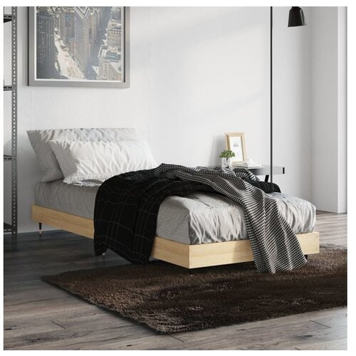 vidaXL Posteljni okvir sonoma hrast 75x190 cm inzenirski les Cene