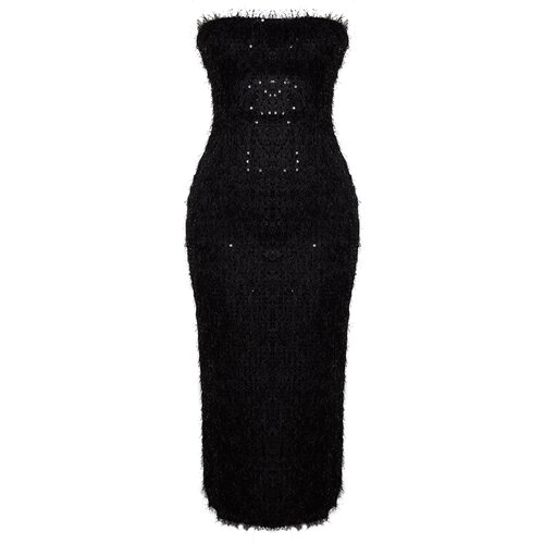 Trendyol Black Fringed Sequin Evening Dress Cijene