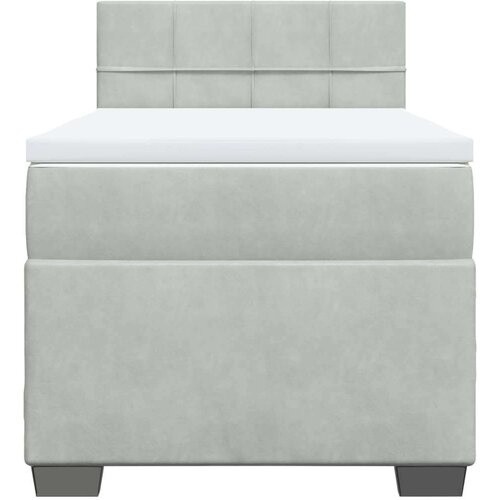 VidaXL box spring krevet s madracem svjetlosivi 90x190 cm bar&amp;scaron;unasti Slike