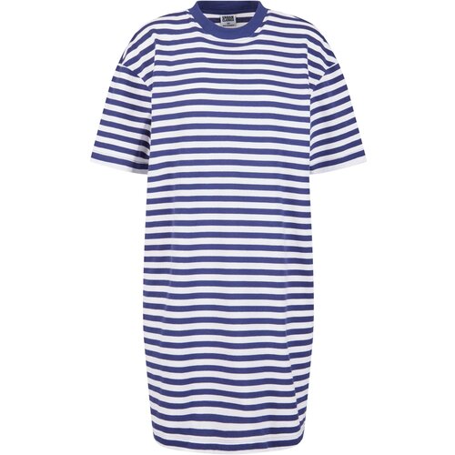 Urban Classics Women&amp;#039;s striped dress oversized white/navy blue Slike